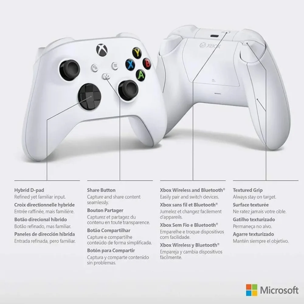 Microsoft Xbox Series S or X Wireless Controller Robot White plus VGSION battery